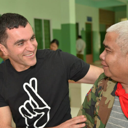 Mike Toner visiting Fred Hollwos in Cambodia